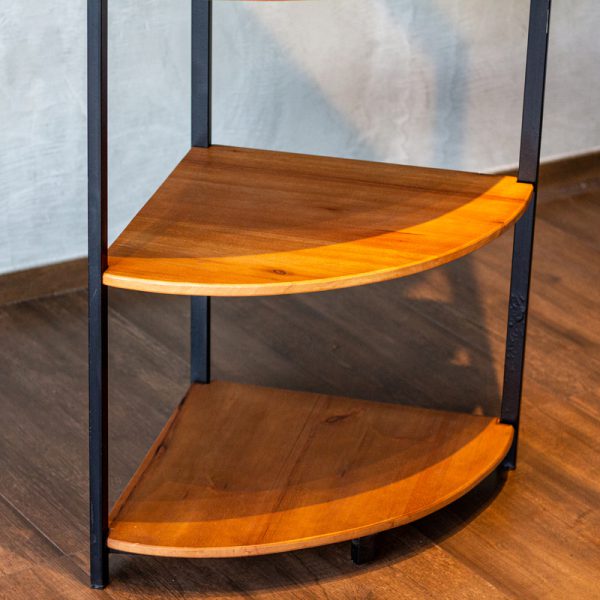 Estante de Canto de Madeira e Ferro