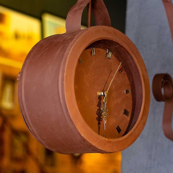 Relógio de parede de ferro fundido dupla face