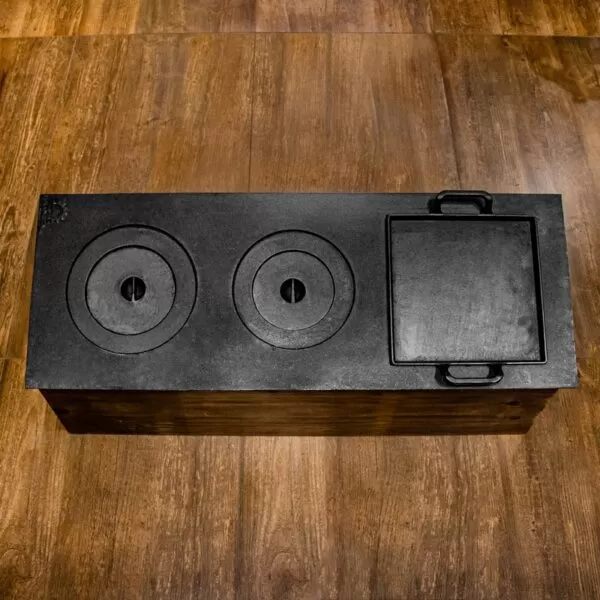 Chapa Fogão à Lenha 3 furos com Redução e Bifeteira Bassan