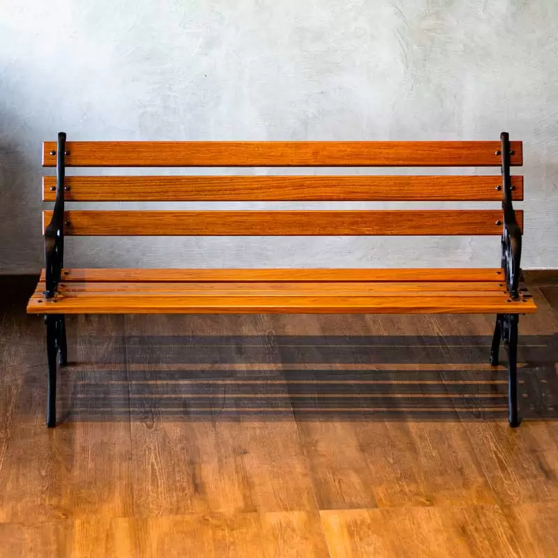 Banco de Praça Francês Madeira e Alumínio